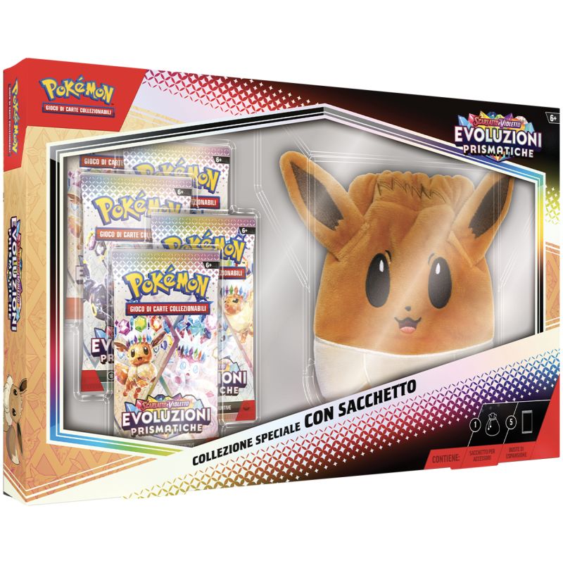 Collezione Speciale Evoluzioni Prismatiche con Sacchetto Eevee